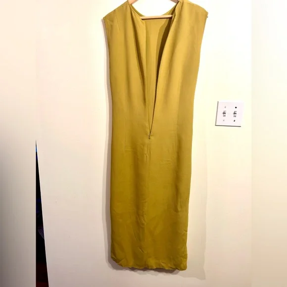 ARKET Crêpe Knot Dress - Mustard yellow Size large midi - Picture 11 of 14